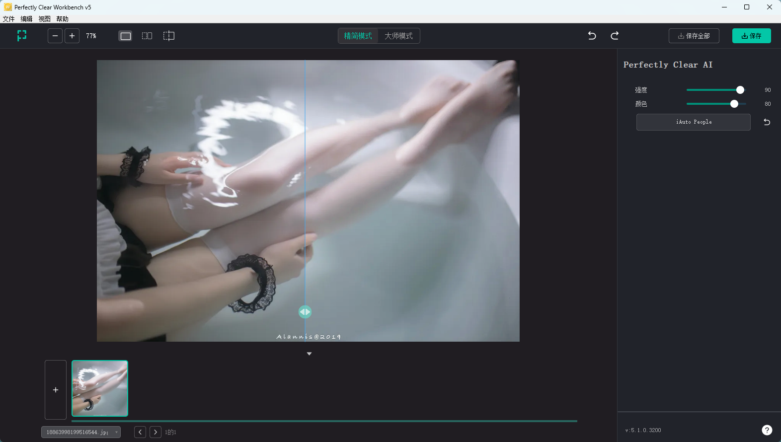 Perfectly Clear WorkBench v5 绿色破解版 AI智能图像校正与照片清晰化处理工具 截图