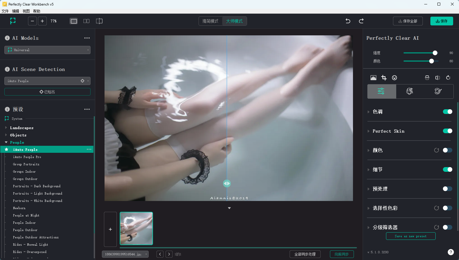 Perfectly Clear WorkBench v5 绿色破解版 AI智能图像校正与照片清晰化处理工具 截图