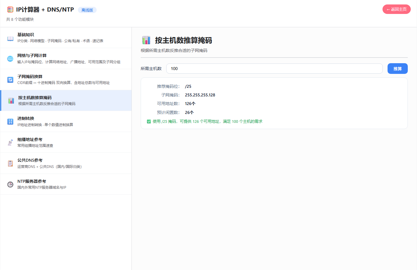 IP网络知识与子网计算工具 v1.0 绿色版 网管与网络工程师必备的百宝箱 截图
