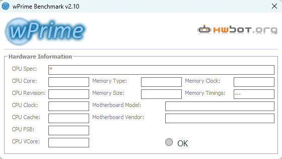 wPrime Benchmark v2.10 绿色版 经典的 CPU 多线程开方跑分与压测神器 截图