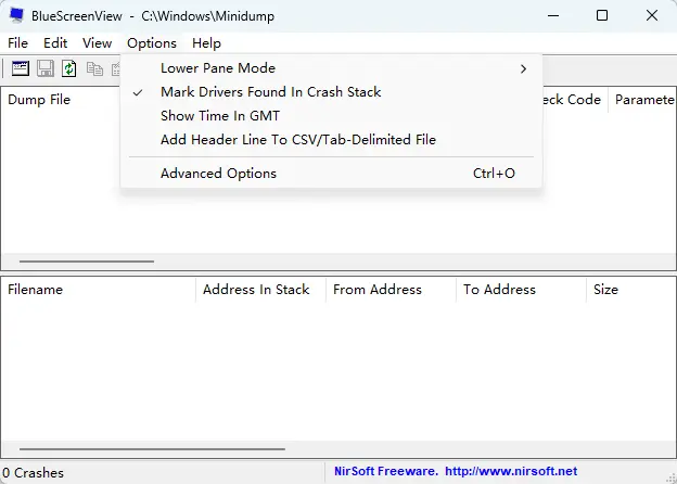BlueScreenView v1.5.5.0 便携版 - 电脑蓝屏死机代码分析神器【排障必看】 截图