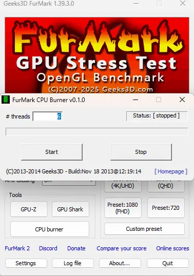 FurMark v1.39.3.0 官方版 - 显卡烤机测试终极神器(甜甜圈)【验机必看】 截图