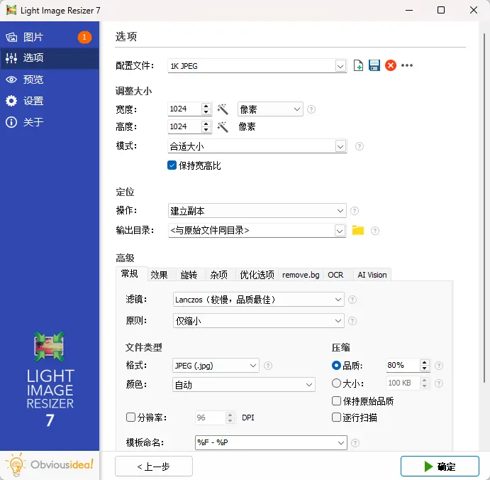 Light Image Resizer(图像调整工具) v7.6.6.178 多语便携版 批量图片极速缩放格式转换画质无损压缩与水印拼贴神器 截图