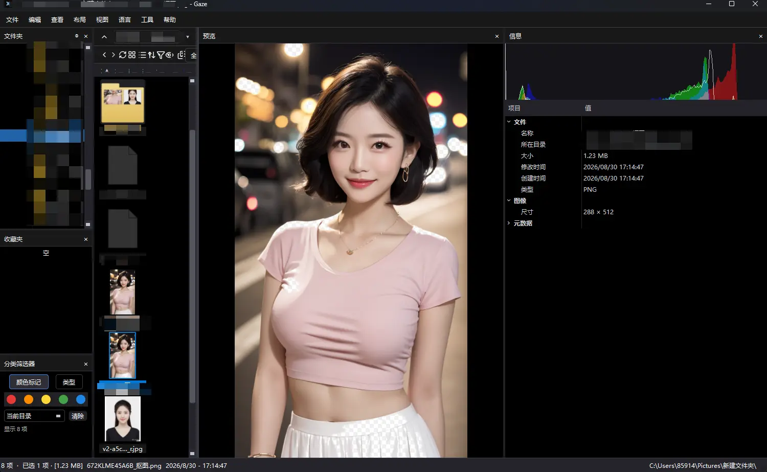 Gaze(媒体查看器与文件浏览器) v1.6.1便携版 - 支持8K/AV1/秒搜/以文搜图的XnViewMP平替神器 真实测试截图