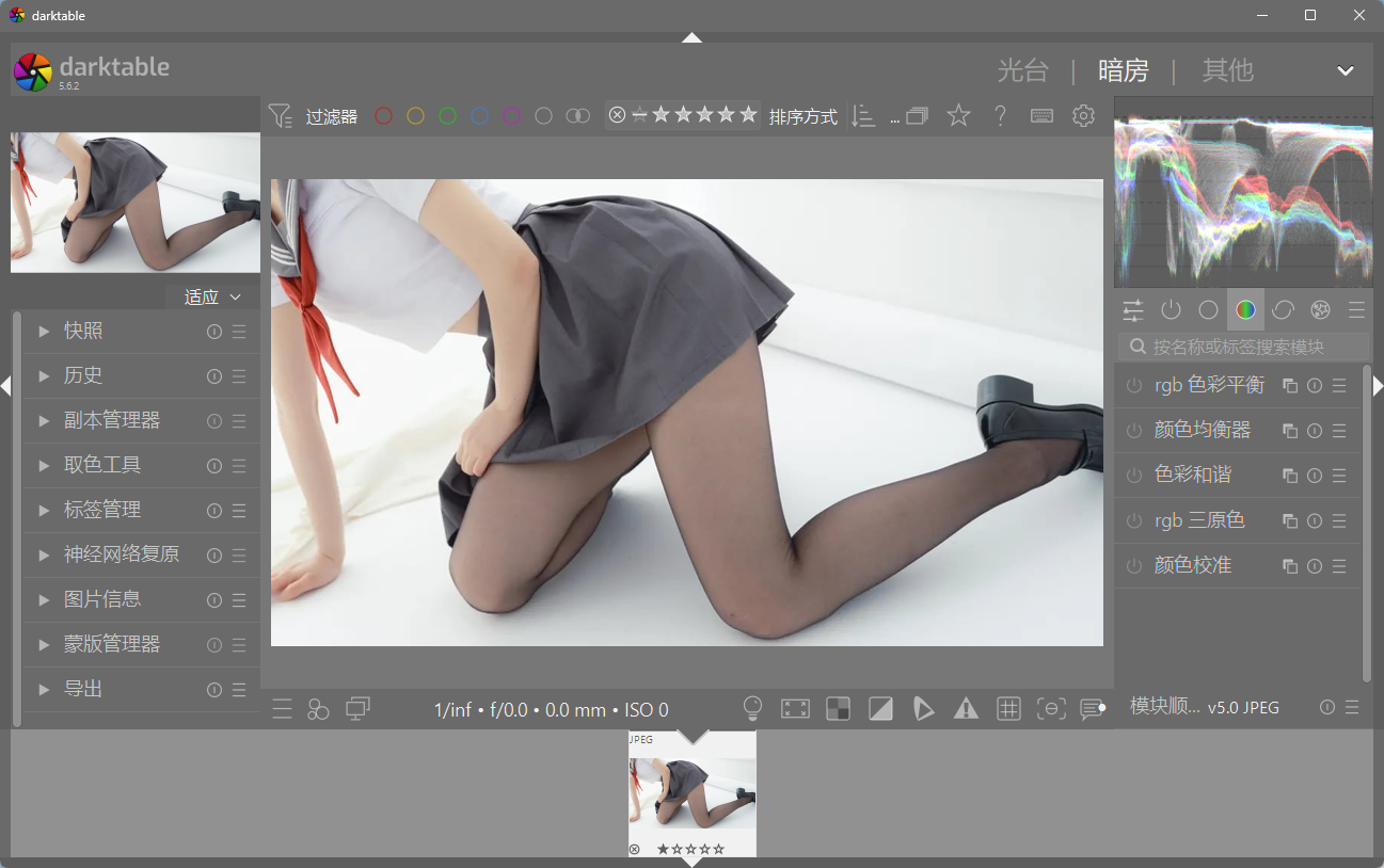 darktable 最新便携版- 顶级专业RAW照片显影与暗房调色利器 免费替代Lightroom且商用无版权风险 真实测试截图