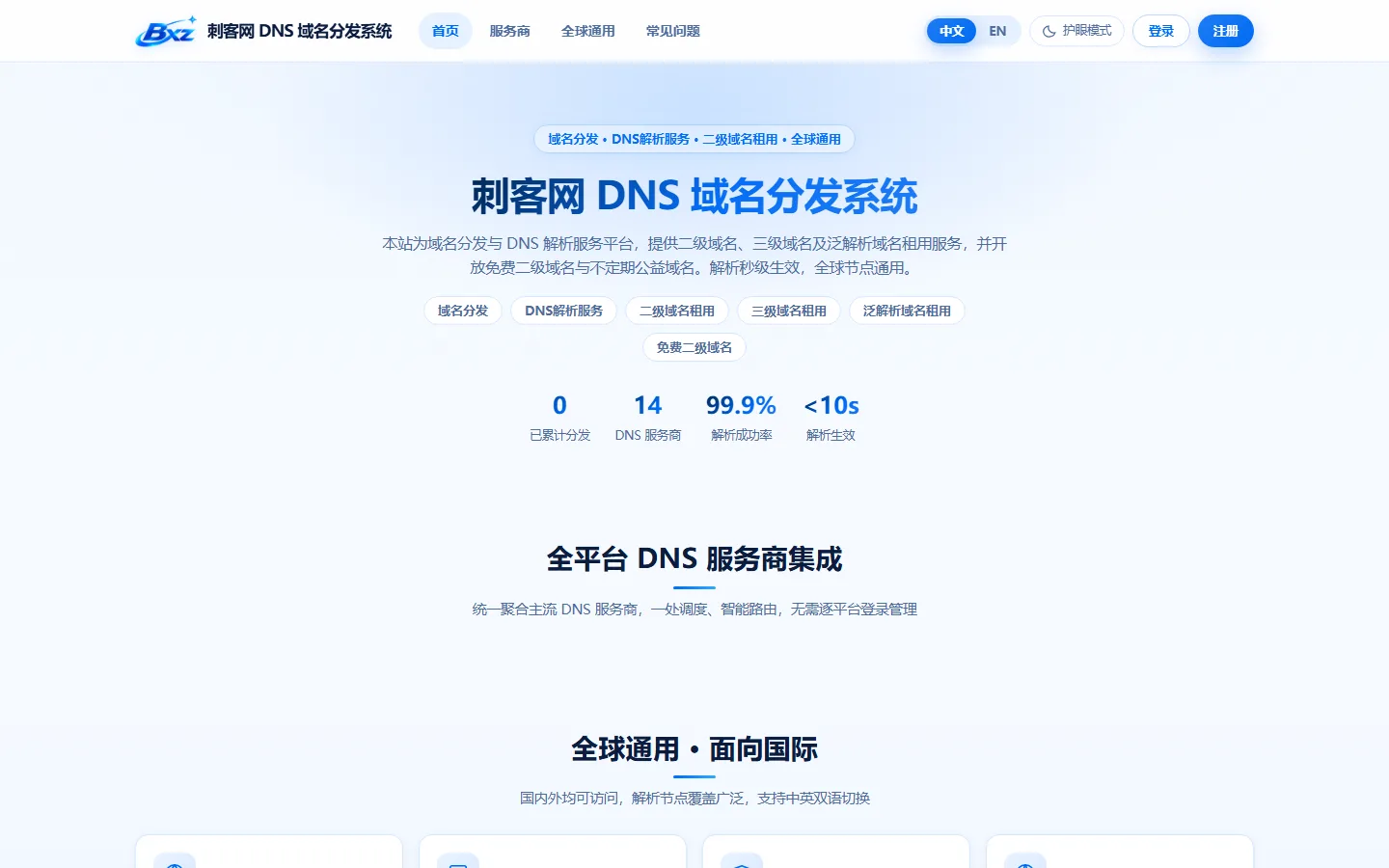 白小泽DNS域名分发系统源码 14大厂商API/二级域名自助分发/积分商城/企业级授权穿透激活)