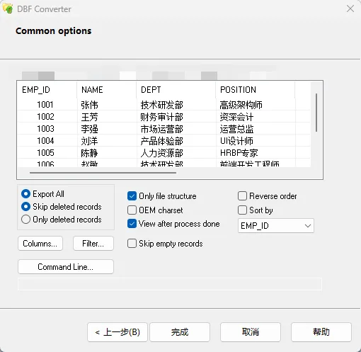 DBF Converter 数据库表格多格式批量转换 Excel与SQL导出处理 便携版 真实测试截图